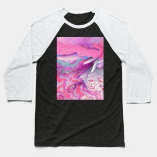 Loud Silence Glitched Fluid Art Baseball T-Shirt